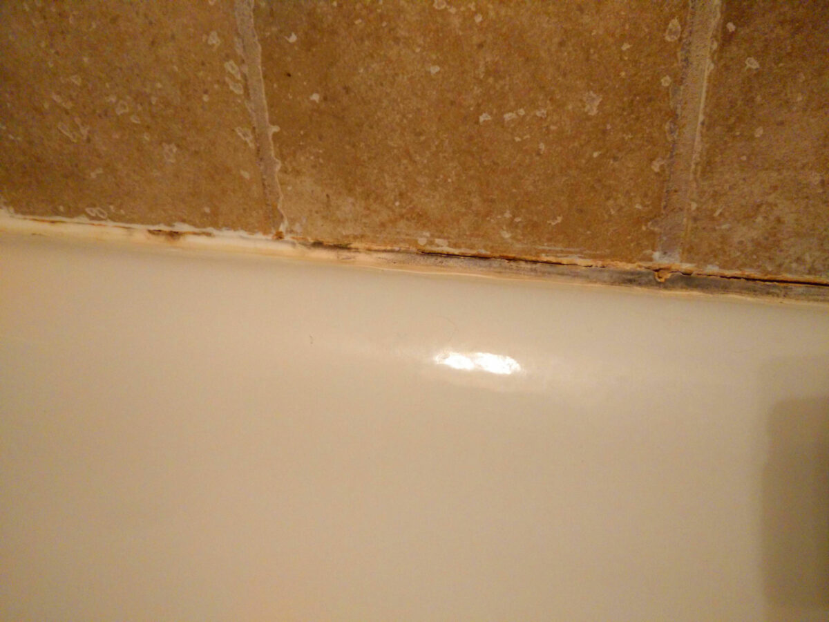 Poor caulking in a shower